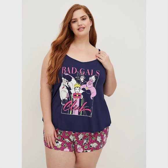 Torrid Disney Villains SLEEP SHORT - BAD GALS CLUB LEOPARD PINK Size 2 - Picture 6 of 6